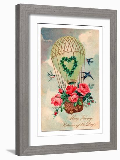 Birthday Postcard, c.1907-English School-Framed Giclee Print