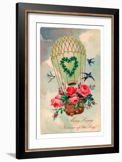 Birthday Postcard, c.1907-English School-Framed Giclee Print