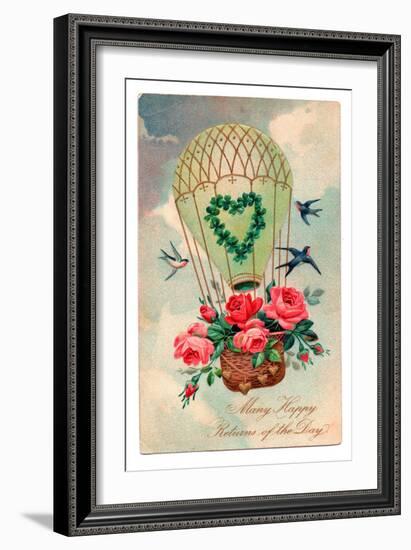 Birthday Postcard, c.1907-English School-Framed Giclee Print