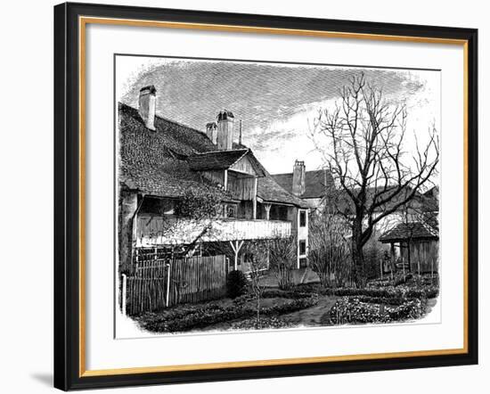 Birthplace of the Glaciologist Louis Agassiz, Motiers, Switzerland, 1885-null-Framed Giclee Print