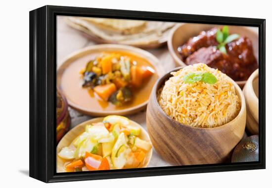 Biryani Rice or Briyani Rice, Fresh Cooked Basmati Rice, Delicious Indian Cuisine.-szefei-Framed Premier Image Canvas