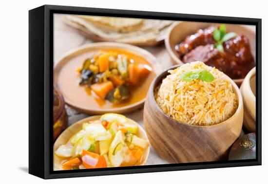 Biryani Rice or Briyani Rice, Fresh Cooked Basmati Rice, Delicious Indian Cuisine.-szefei-Framed Premier Image Canvas