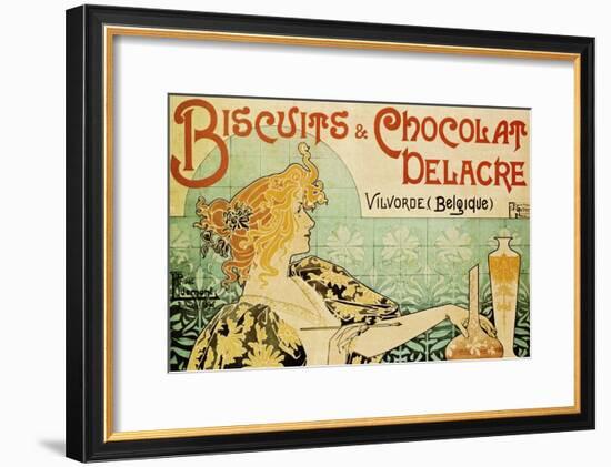 Biscuits and Chocolate Delcare-Alphonse Mucha-Framed Art Print