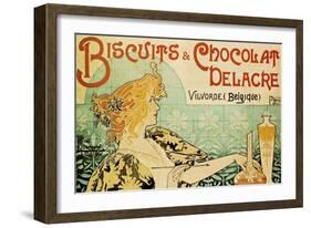 Biscuits and Chocolate Delcare-Alphonse Mucha-Framed Art Print