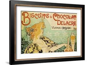 Biscuits and Chocolate Delcare-Alphonse Mucha-Framed Art Print