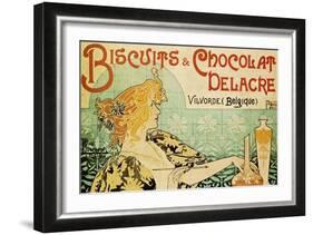 Biscuits and Chocolate Delcare-Alphonse Mucha-Framed Art Print