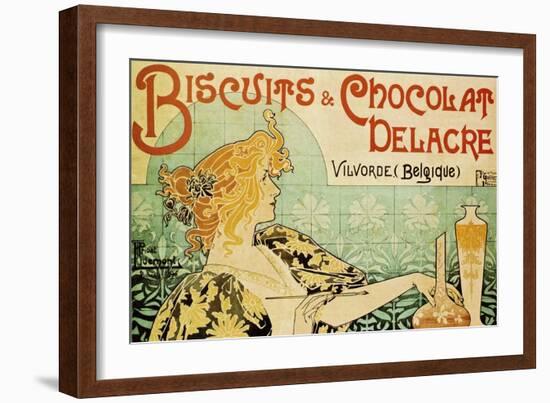 Biscuits and Chocolate Delcare-Alphonse Mucha-Framed Art Print