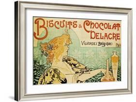 Biscuits and Chocolate Delcare-Alphonse Mucha-Framed Art Print