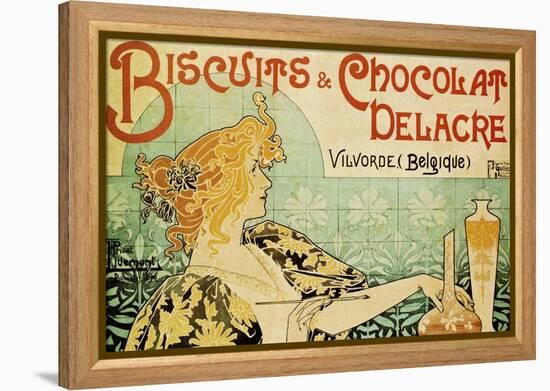 Biscuits and Chocolate Delcare-Alphonse Mucha-Framed Stretched Canvas