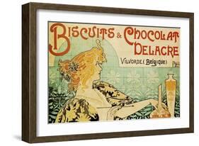 Biscuits and Chocolate Delcare-Alphonse Mucha-Framed Art Print