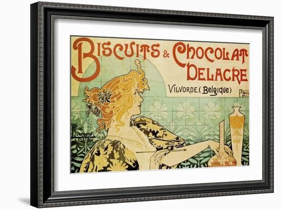 Biscuits and Chocolate Delcare-Alphonse Mucha-Framed Art Print