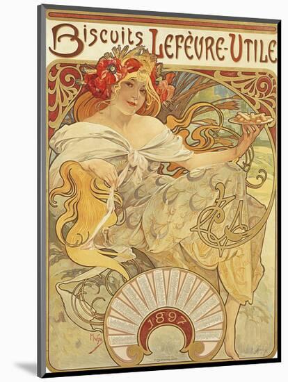 Biscuits Lefevre-Utile, 1897-Alphonse Mucha-Mounted Premium Giclee Print