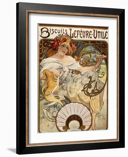 Biscuits Lefevre-Utile', Designed as a Calendar for 1897, 1896 (Lithograph in Colours)-Alphonse Mucha-Framed Giclee Print