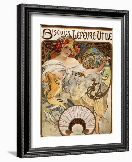 Biscuits Lefevre-Utile', Designed as a Calendar for 1897, 1896 (Lithograph in Colours)-Alphonse Mucha-Framed Giclee Print