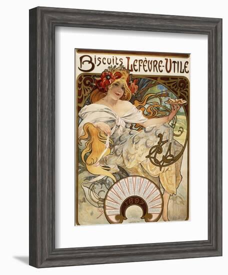 Biscuits Lefevre-Utile', Designed as a Calendar for 1897, 1896 (Lithograph in Colours)-Alphonse Mucha-Framed Giclee Print