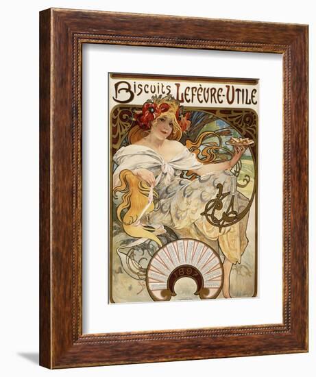 Biscuits Lefevre-Utile', Designed as a Calendar for 1897, 1896 (Lithograph in Colours)-Alphonse Mucha-Framed Giclee Print