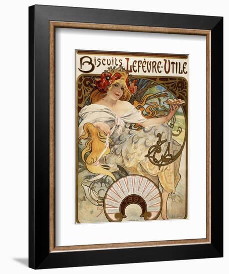 Biscuits Lefevre-Utile', Designed as a Calendar for 1897, 1896 (Lithograph in Colours)-Alphonse Mucha-Framed Giclee Print