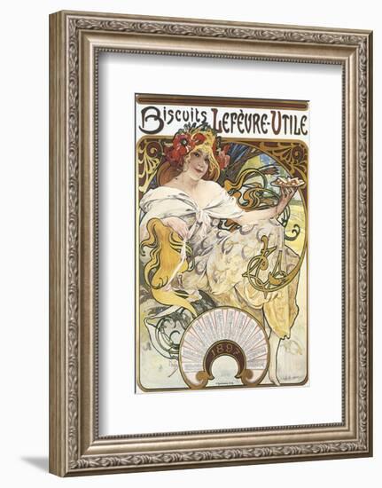 Biscuits Lefevre-Utile-Alphonse Mucha-Framed Premium Giclee Print