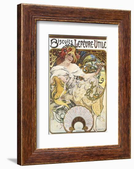 Biscuits Lefevre-Utile-Alphonse Mucha-Framed Premium Giclee Print