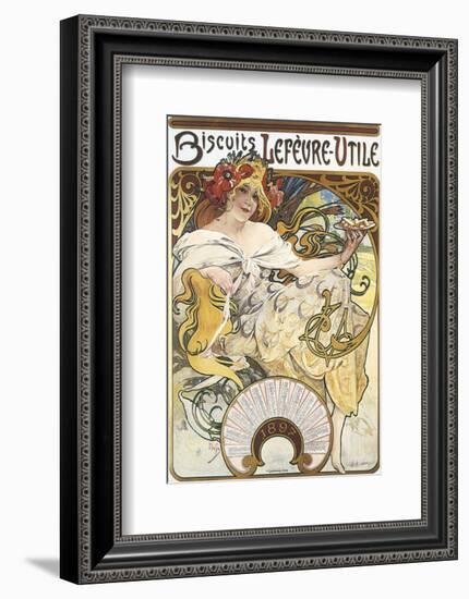 Biscuits Lefevre-Utile-Alphonse Mucha-Framed Premium Giclee Print