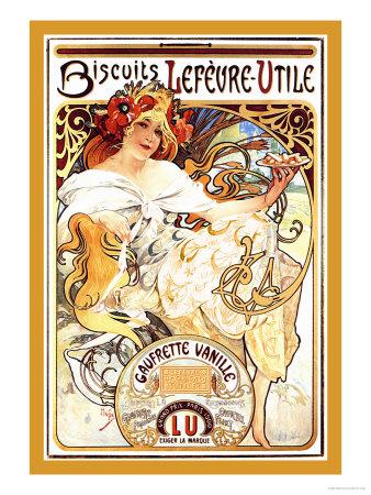 Biscuits Lefevre-Utile Art Print by Alphonse Mucha | Art.com