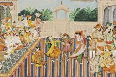 Musicians and Dancing Girls Perform Before Sher Singh, 1874-Bishan Singh-Mounted Giclee Print
