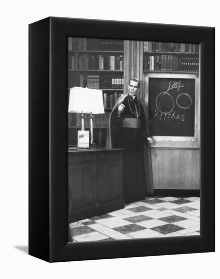 Bishop Fulton Sheen Presents an Illustrated Theology Lesson on His Tv Show, Life Is Worth Living-null-Framed Stretched Canvas
