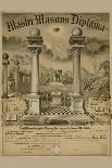 Masonic Symbols - Master Masons Diploma-Bishop-Mounted Art Print