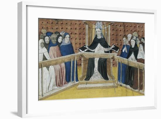 Bishop on His Throne, Miniature from Summa De Casibus, Manuscript, 1329-null-Framed Giclee Print