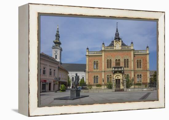 Bishop's Palace, Zmaj statue and Orthodox Cathedral, Novi Sad, Vojvodina, Serbia, Europe-Rolf Richardson-Framed Premier Image Canvas