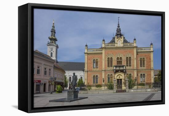 Bishop's Palace, Zmaj statue and Orthodox Cathedral, Novi Sad, Vojvodina, Serbia, Europe-Rolf Richardson-Framed Premier Image Canvas