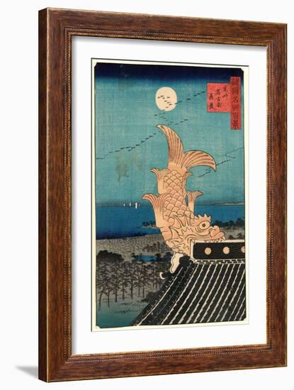 Bishu Nagoya Shinkei View of Bishu Nagoya. Hiroshige-Utagawa Hiroshige-Framed Giclee Print