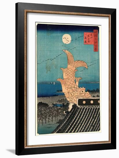 Bishu Nagoya Shinkei View of Bishu Nagoya. Hiroshige-Utagawa Hiroshige-Framed Giclee Print