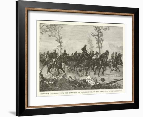 Bismarck Accompanying the Carriage of Napoleon III to the Castle of Wilhelmshohe-null-Framed Giclee Print