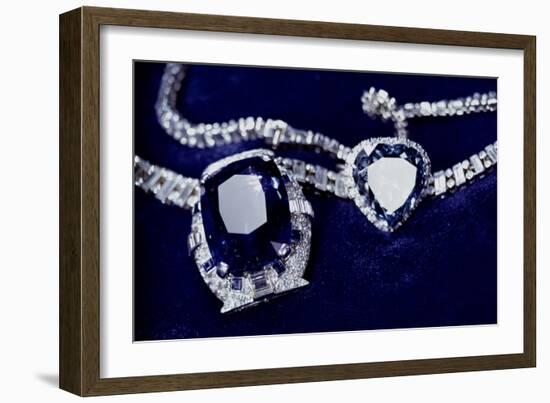 Bismarck Necklace and Empress Eugenie's (1826-1920) Ring (Diamond, Sapphire and Platinum)-American-Framed Giclee Print