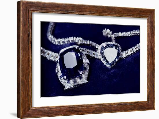 Bismarck Necklace and Empress Eugenie's (1826-1920) Ring (Diamond, Sapphire and Platinum)-American-Framed Giclee Print