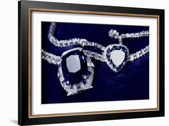 Bismarck Necklace and Empress Eugenie's (1826-1920) Ring (Diamond, Sapphire and Platinum)-American-Framed Giclee Print