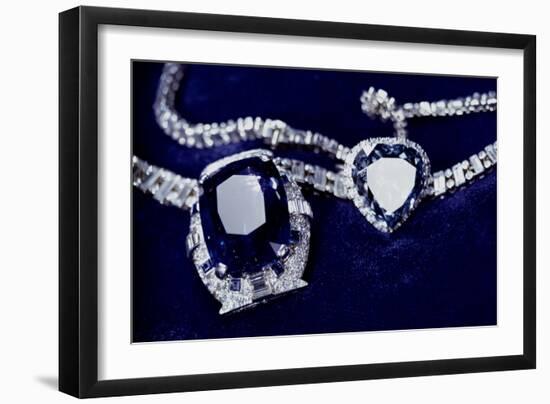 Bismarck Necklace and Empress Eugenie's (1826-1920) Ring (Diamond, Sapphire and Platinum)-American-Framed Giclee Print