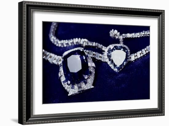 Bismarck Necklace and Empress Eugenie's (1826-1920) Ring (Diamond, Sapphire and Platinum)-American-Framed Giclee Print