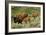 Bison and Calves Running-Lantern Press-Framed Art Print