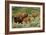 Bison and Calves Running-Lantern Press-Framed Premium Giclee Print