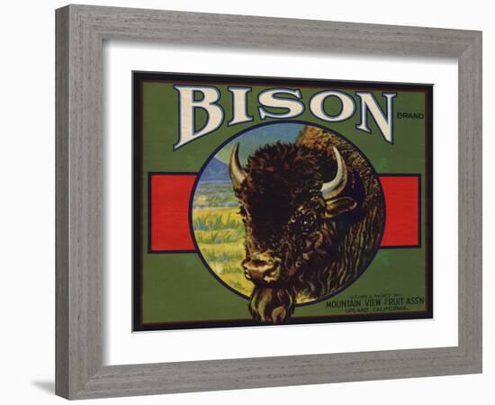 Bison Brand - Upland, California - Citrus Crate Label-Lantern Press-Framed Art Print