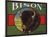 Bison Brand - Upland, California - Citrus Crate Label-Lantern Press-Mounted Art Print