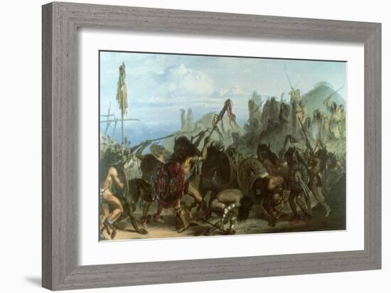 Bison Dance of the Mandan Indians, 1833-Karl Bodmer-Framed Giclee Print