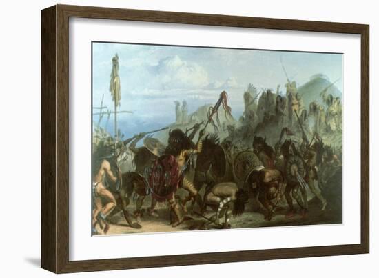 Bison Dance of the Mandan Indians, 1833-Karl Bodmer-Framed Giclee Print