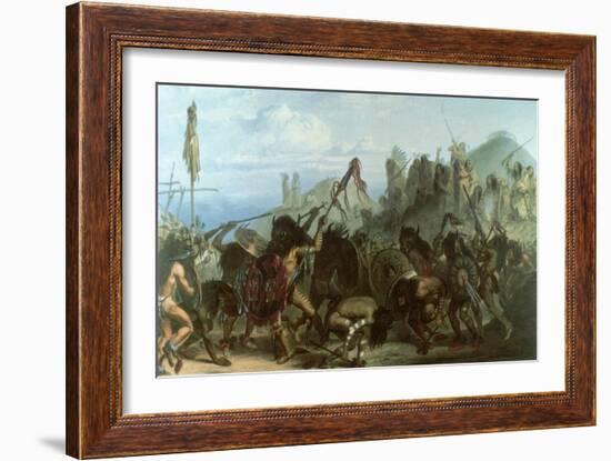 Bison Dance of the Mandan Indians, 1833-Karl Bodmer-Framed Giclee Print