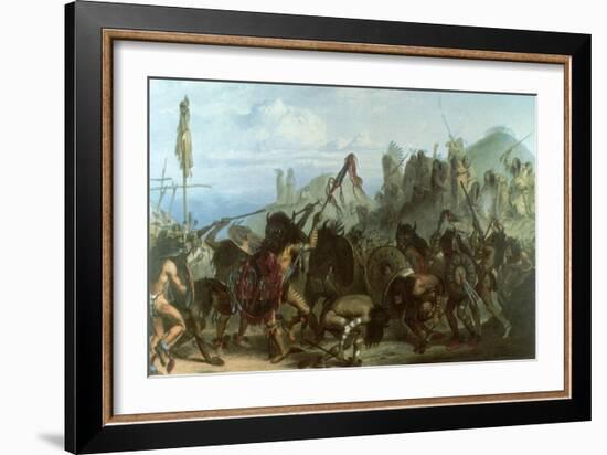 Bison Dance of the Mandan Indians, 1833-Karl Bodmer-Framed Giclee Print