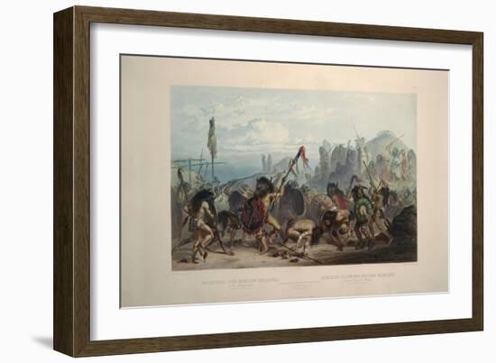 Bison Dance of the Mandan Indians-Karl Bodmer-Framed Giclee Print