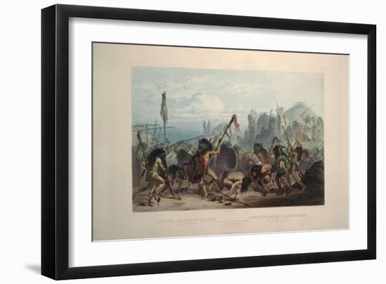 Bison Dance of the Mandan Indians-Karl Bodmer-Framed Giclee Print