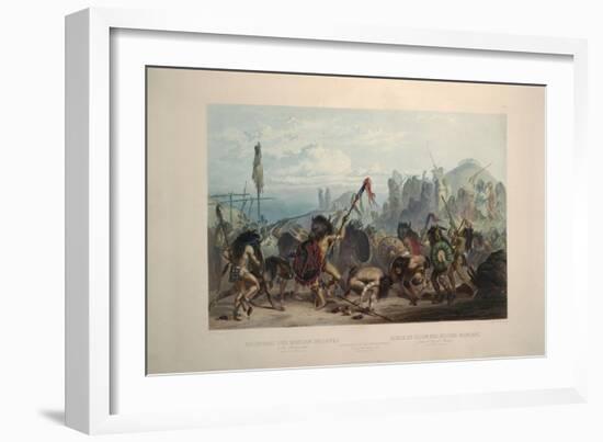 Bison Dance of the Mandan Indians-Karl Bodmer-Framed Giclee Print